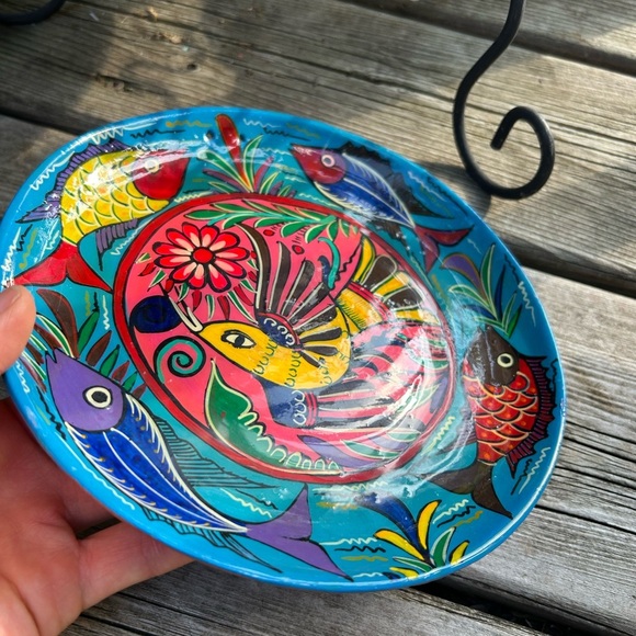 MEXICANA Colorful Ceramic Decorative Fish Plate Wall Hanging 7.5" - Picture 5 of 16
